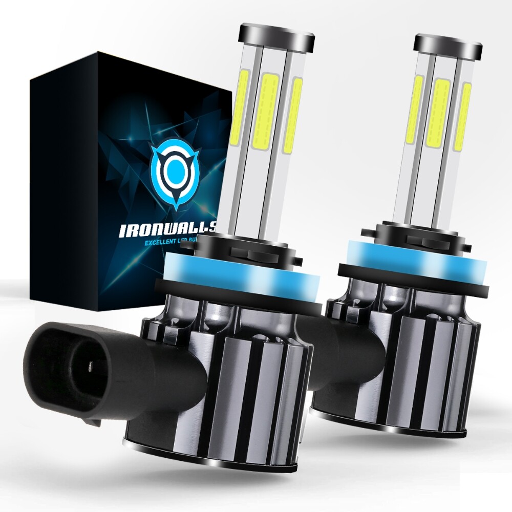 H11 LED Headlight 6000K 2020 2800W 360000LM 6-Side Kit Low Beam Bulbs High Power