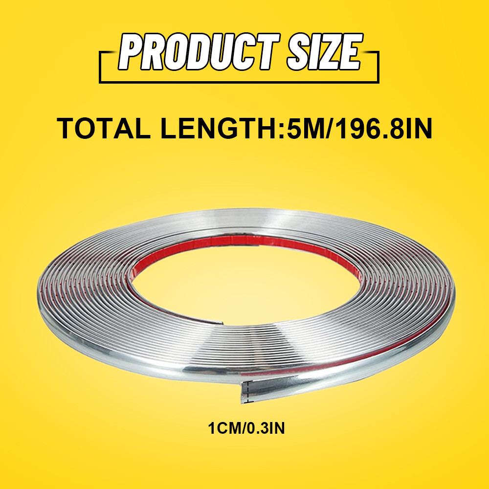 16ft Chrome Trim Molding Strip Car Door Window Bumper Side Trime Protector Guard