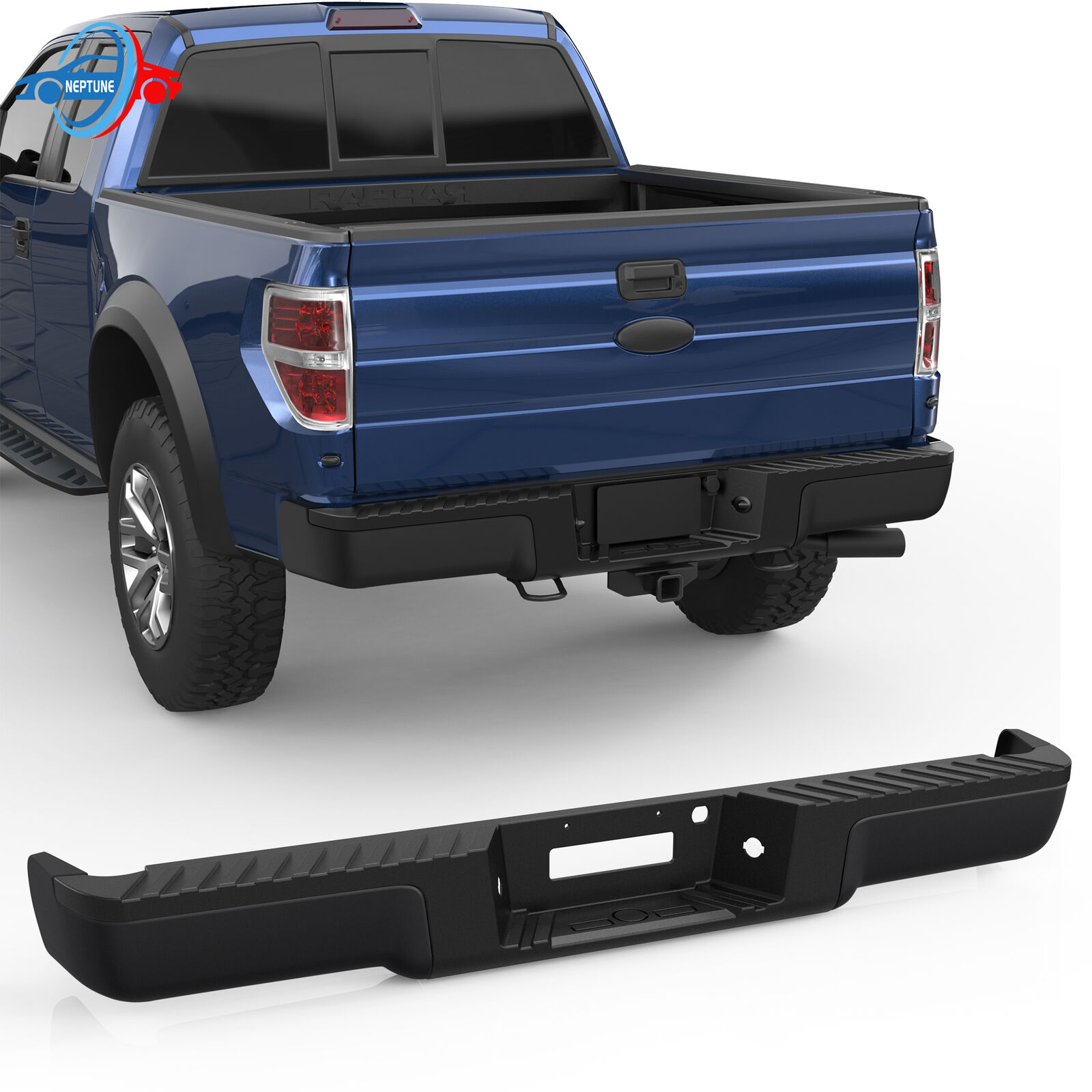 New Black Rear Step Bumper Assy For 2004-2006 Ford F150 Without Sensor Holes