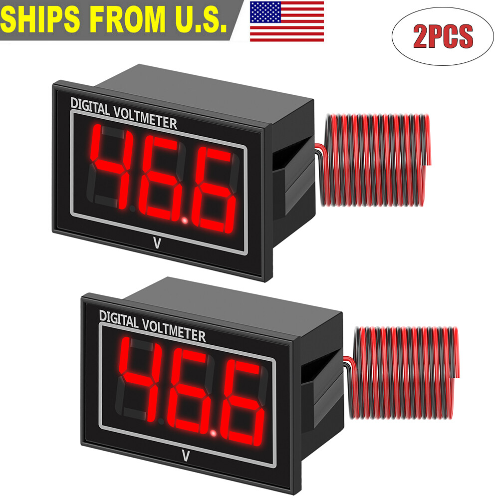 2x Waterproof LED Digital Voltmeter DC 5-130V Voltage Meter Tester Power Monitor 2x Waterproof LED Digital Voltmeter DC 5-130V Voltage Meter Tester Power Monitor