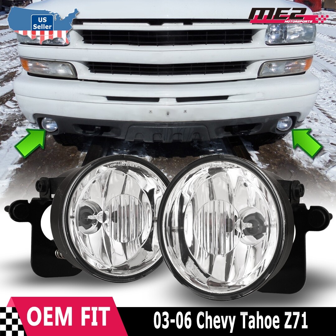 03-06 Fog Light PAIR for Chevy Tahoe Clear Lens Bumper Replacement Driving Lamps