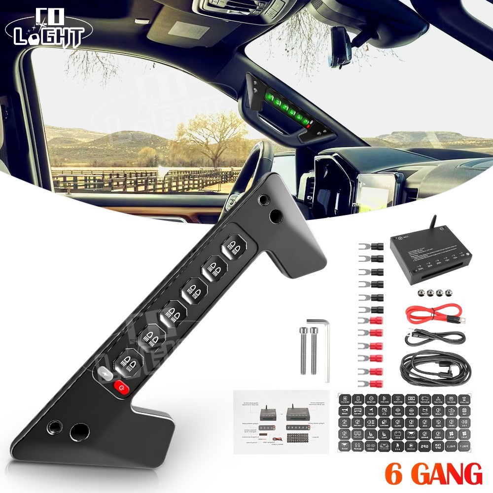 6 Gang Auxiliary Grab Handle Switch Panel Relay System For Chevrolet Silverado 6 Gang Auxiliary Grab Handle Switch Panel Relay System For Chevrolet Silverado