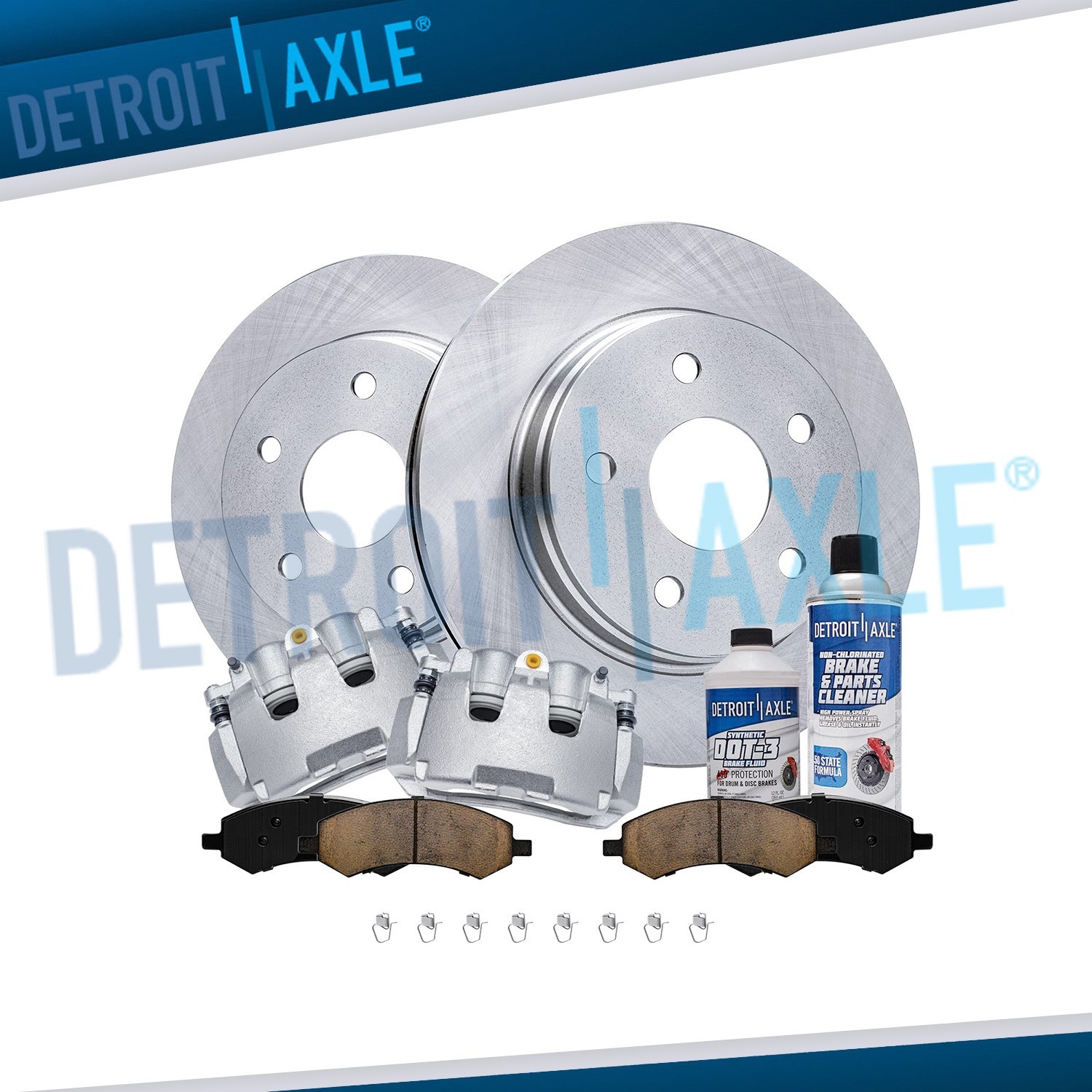 8pc Front Disc Rotors Brake Calipers Brake Pads Kit for Dodge Ram 1500 Classic