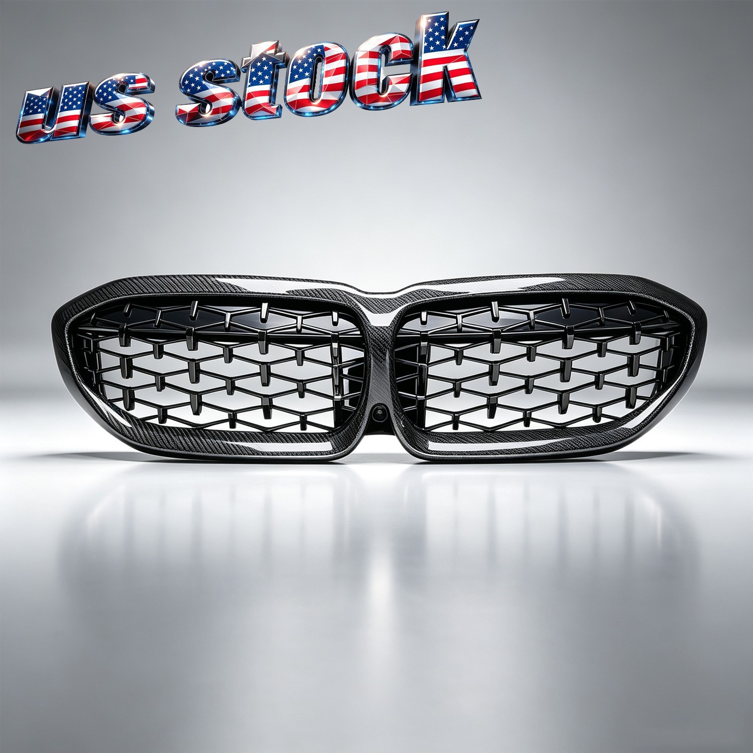 Carbon Fiber Front Kidney Diamond Grill Grille for 2019-2022 BMW G20 330i M340i Carbon Fiber Front Kidney Diamond Grill Grille for 2019-2022 BMW G20 330i M340i