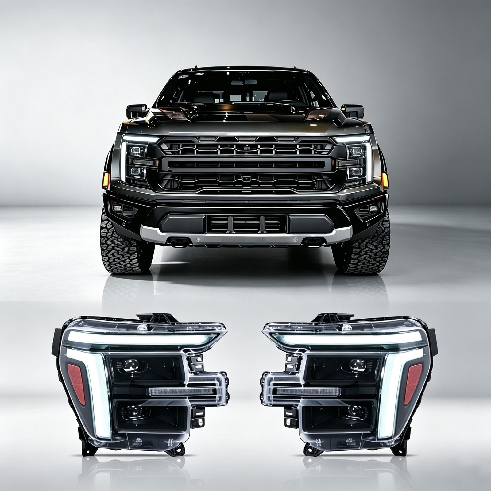 Full LED Headlights For Ford F150 F-150 Lariat /Raptor 2024 2025 2026 Front 1Set Full LED Headlights For Ford F150 F-150 Lariat /Raptor 2024 2025 2026 Front 1Set