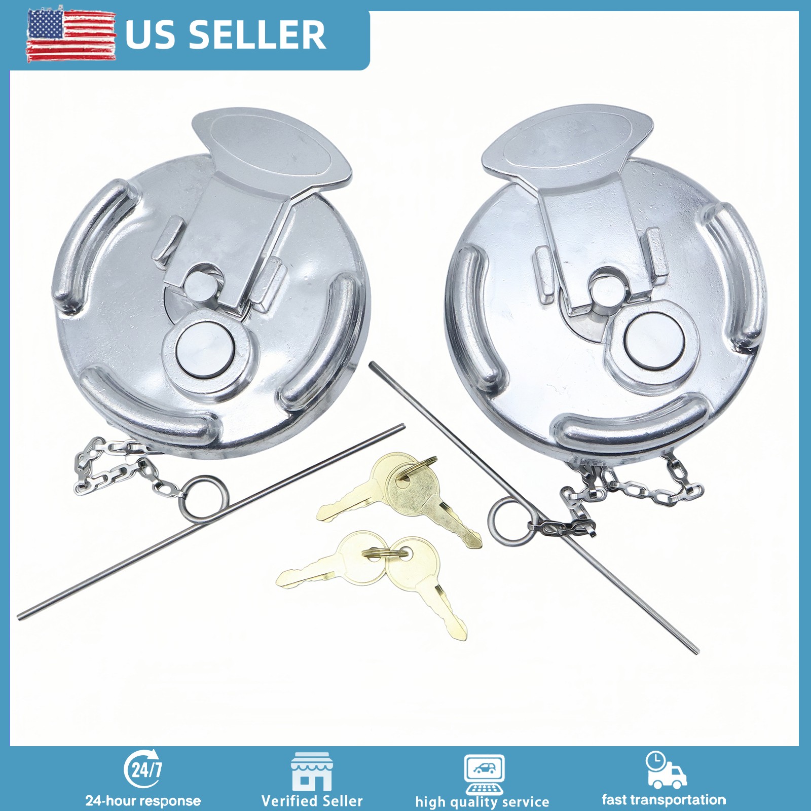 2Pk Locking Fuel Cap 11-04859-100 11-04859-200 For Peterbilt 567 579 587 389 337