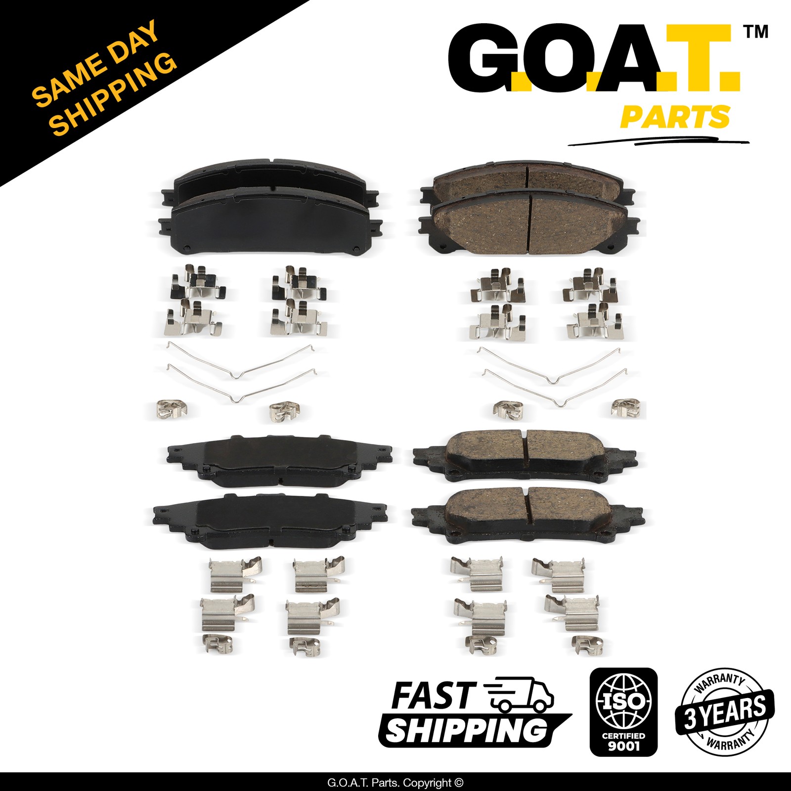 Front & Rear Disc Brake Pads for 10-15 Lexus RX350 Toyota Highlander D1324 D1391