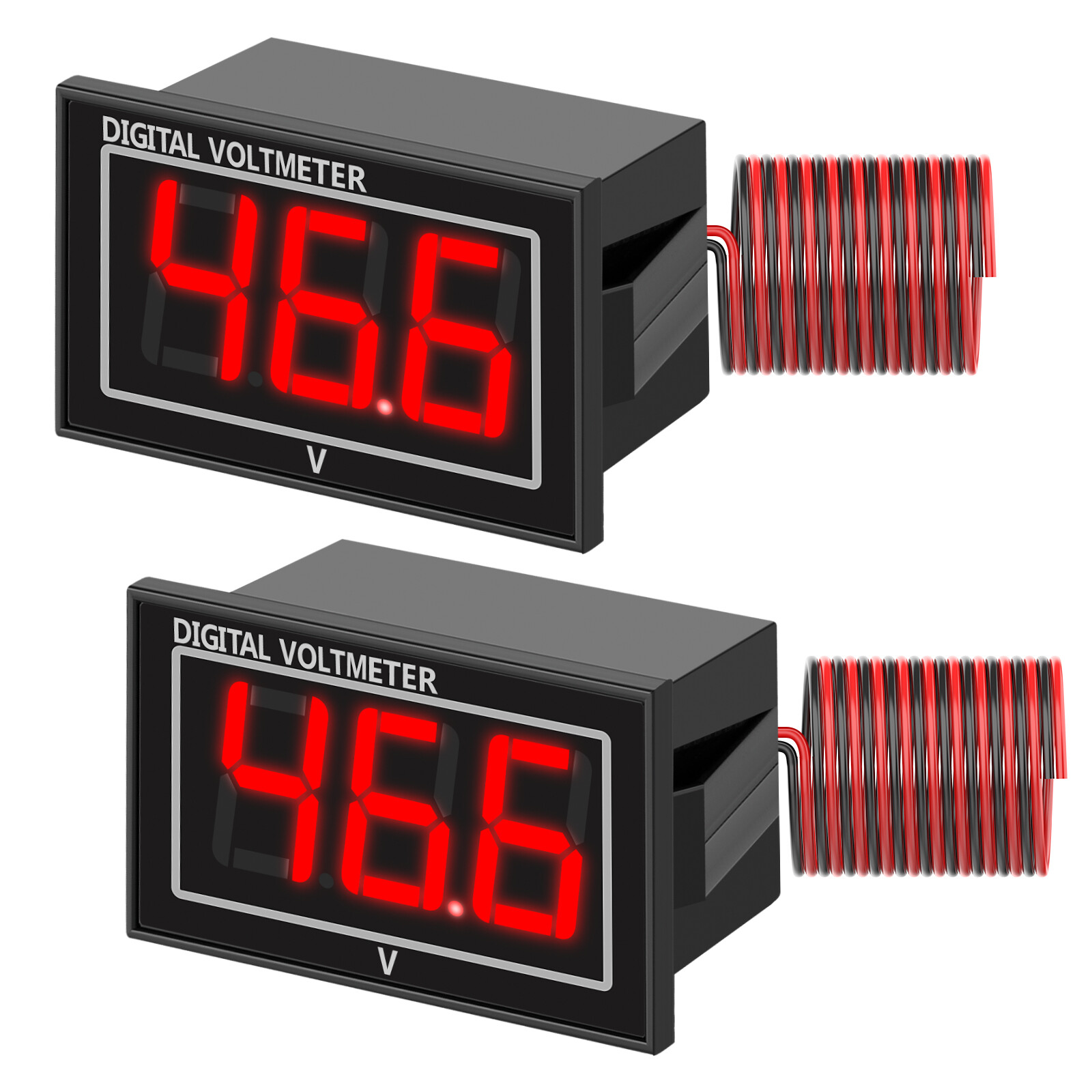 2Pcs 5-130V Digital Voltmeter Battery Voltage Meter Motorcycle Golf Cart Battery 2Pcs 5-130V Digital Voltmeter Battery Voltage Meter Motorcycle Golf Cart Battery