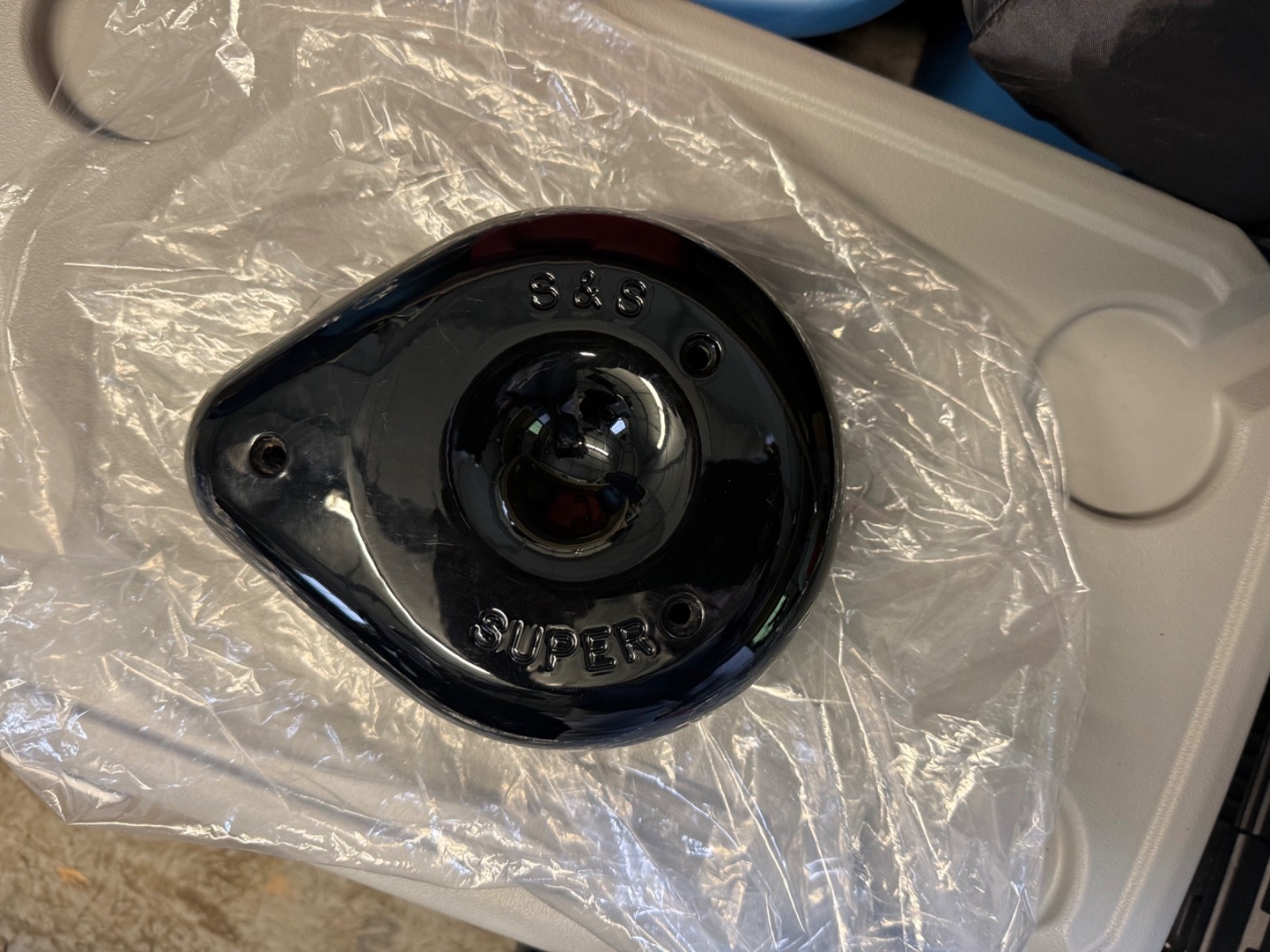S&S SUPER 378 TEARDROP AIR CLEANER COVER GLOSS BLACK