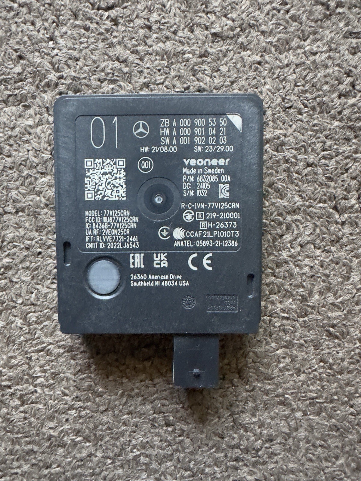 ORIGINAL Mercedes Benz OEM Radar Sensor A0009005350 NEU ORIGINAL Mercedes Benz OEM Radar Sensor A0009005350 NEU