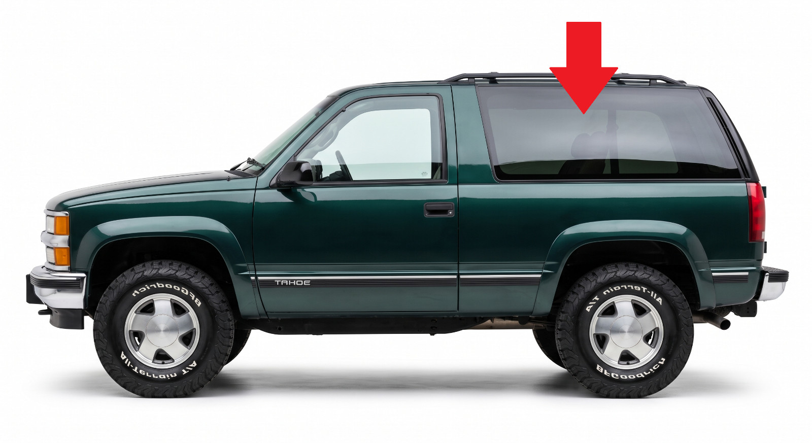 Fits 1993-1999 Blazer/Tahoe, GM Yukon 2DR Left Driver Side Quarter Glass Fits 1993-1999 Blazer/Tahoe, GM Yukon 2DR Left Driver Side Quarter Glass