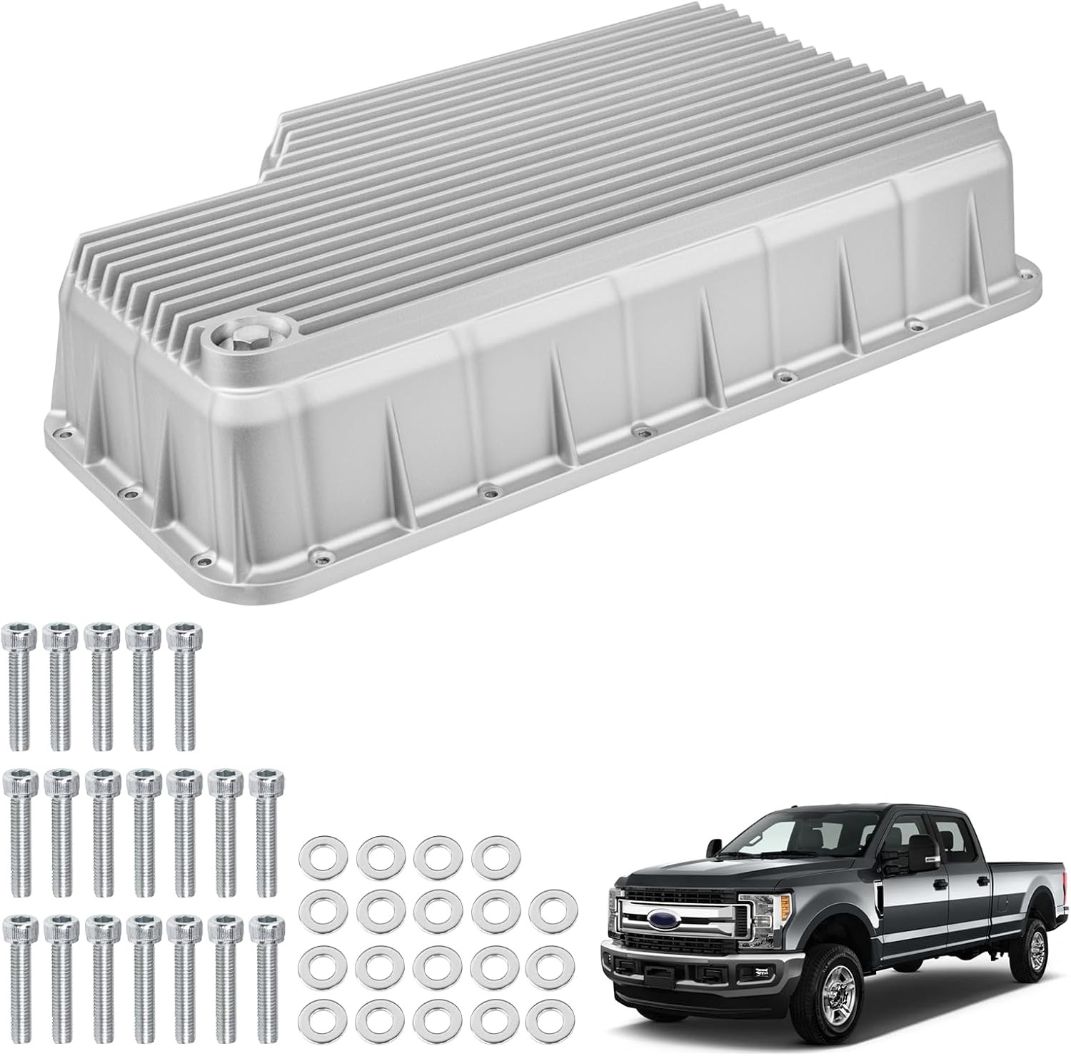 Heavy-Duty Aluminum Deep Transmission Pan For 2011-2019 Ford F250 Super Duty