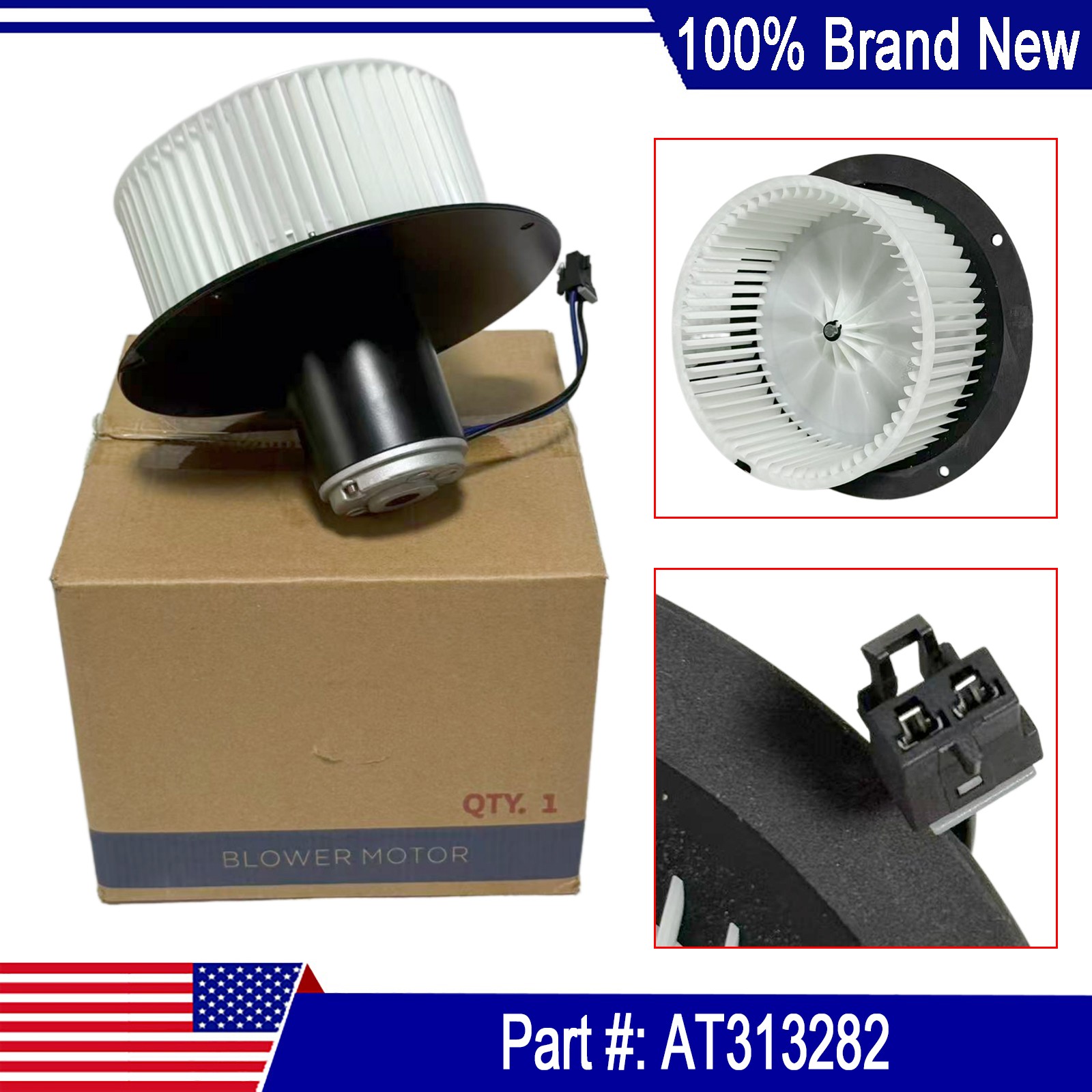 NEW Blower Motor AT313282 For John Deere 8100 8200 8400 9200 544H 624J 6068 4045