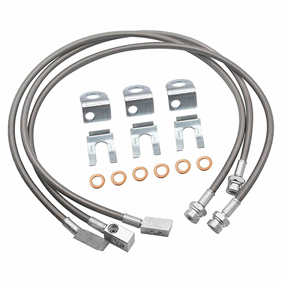Extended Stainless Brake Lines For 87-06 Jeep Wrangler TJ YJ 84-01 Cherokee XJ Extended Stainless Brake Lines For 87-06 Jeep Wrangler TJ YJ 84-01 Cherokee XJ