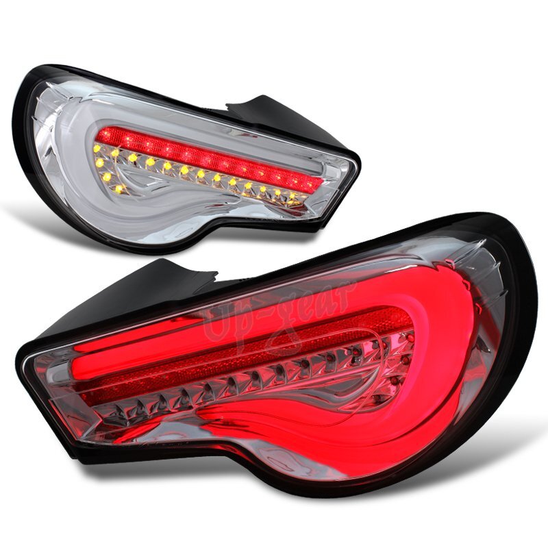 For 13-20 Subaru BRZ / Scion FR S Chrome Housing Clear Lens LED Tail Light Lamps