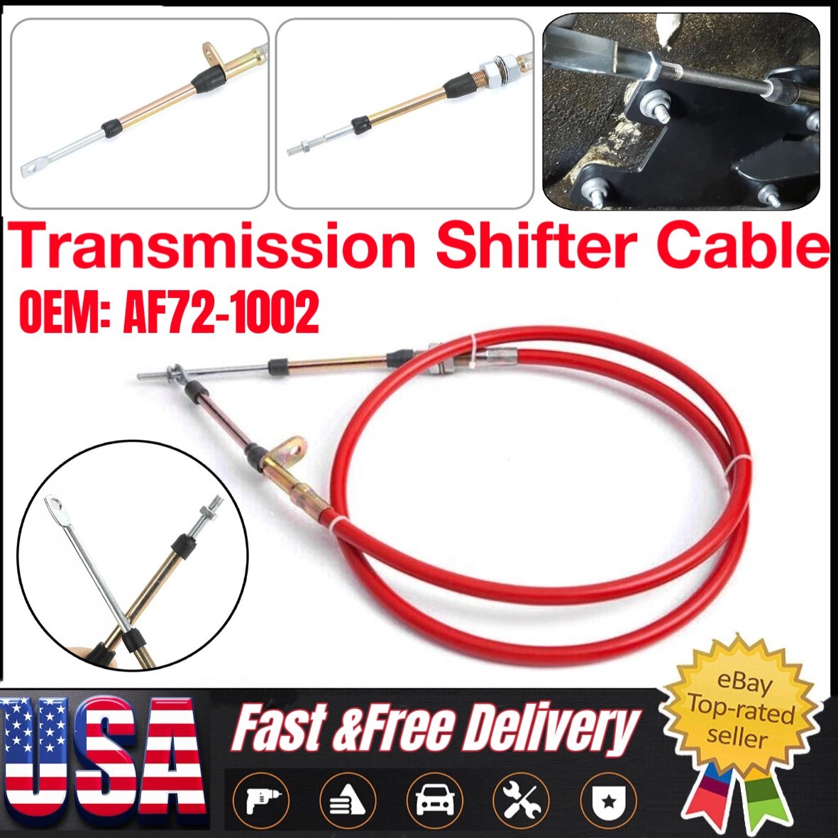 5 FT. Race Shifter Shifter Cable Gear Selector Suit Most B&M Shifters AF72-1002 5 FT. Race Shifter Shifter Cable Gear Selector Suit Most B&M Shifters AF72-1002