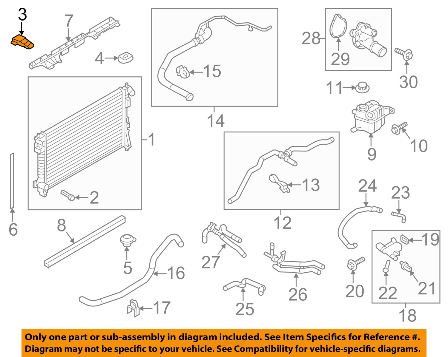 FORD OEM 06-19 Edge Radiator Components-Radiator Upper Bracket AG1Z8A193A
