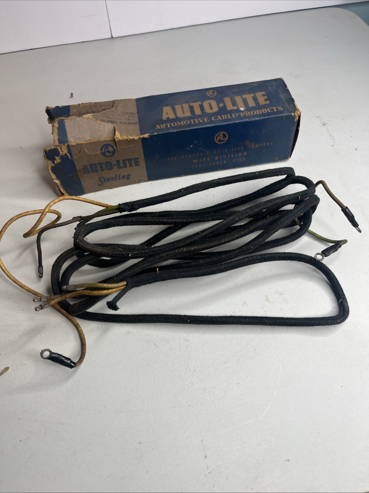 Vintage NOS Auto-Lite Sterling Automotive Wiring Harness Braided Loom Cable