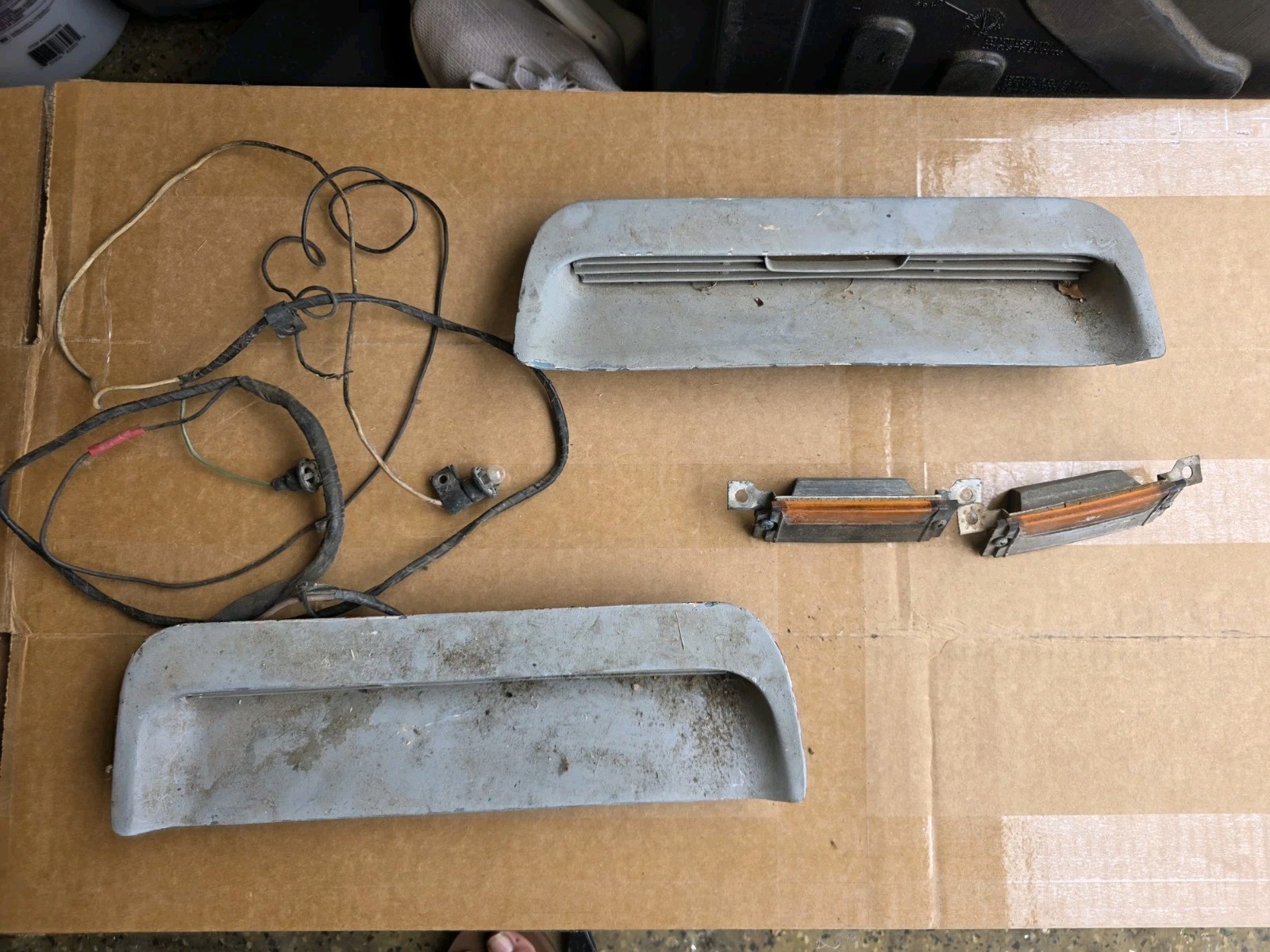 1967 1968 Ford Mustang Hood Turn Signal Inserts With light housings 1967 1968 Ford Mustang Hood Turn Signal Inserts With light housings
