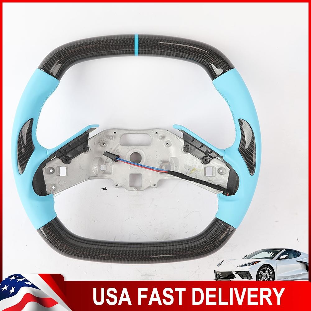 Carbon Fiber Steering Wheel Fit Chevrolet Corvette C8 20-26 with Heated