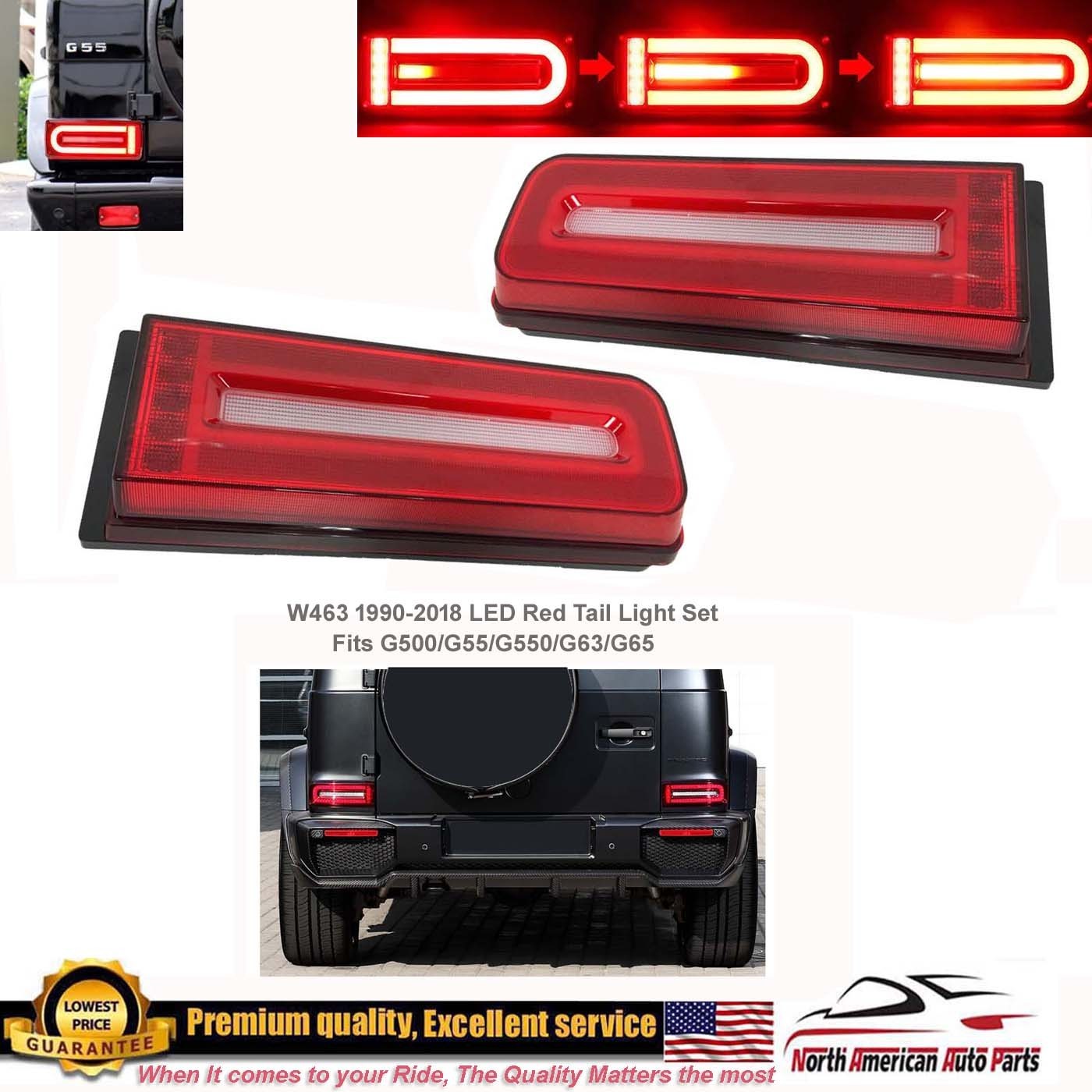 LED Red Tail Lights G-Wagon Signal Fit 1990-2018 G500 G550 G63 High Quality LED Red Tail Lights G-Wagon Signal Fit 1990-2018 G500 G550 G63 High Quality