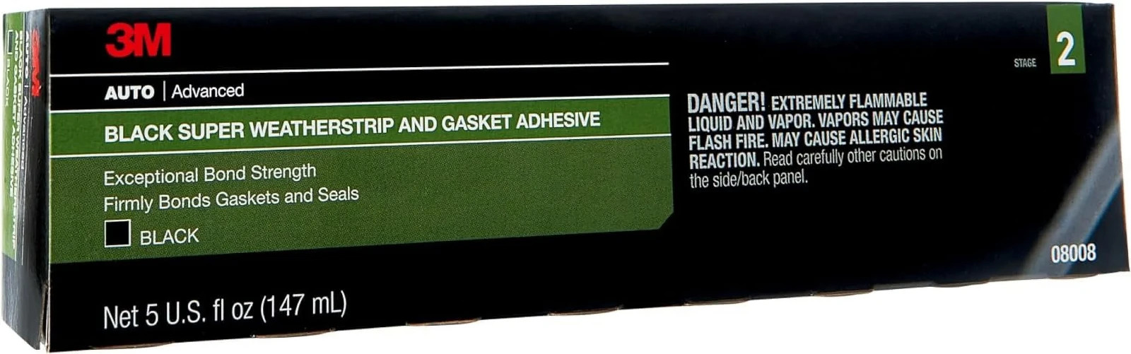 3M™ 08008 Super Weatherstrip and Gasket Adhesive, 5 oz Tube, Paste, Black, 24 hr 3M™ 08008 Super Weatherstrip and Gasket Adhesive, 5 oz Tube, Paste, Black, 24 hr