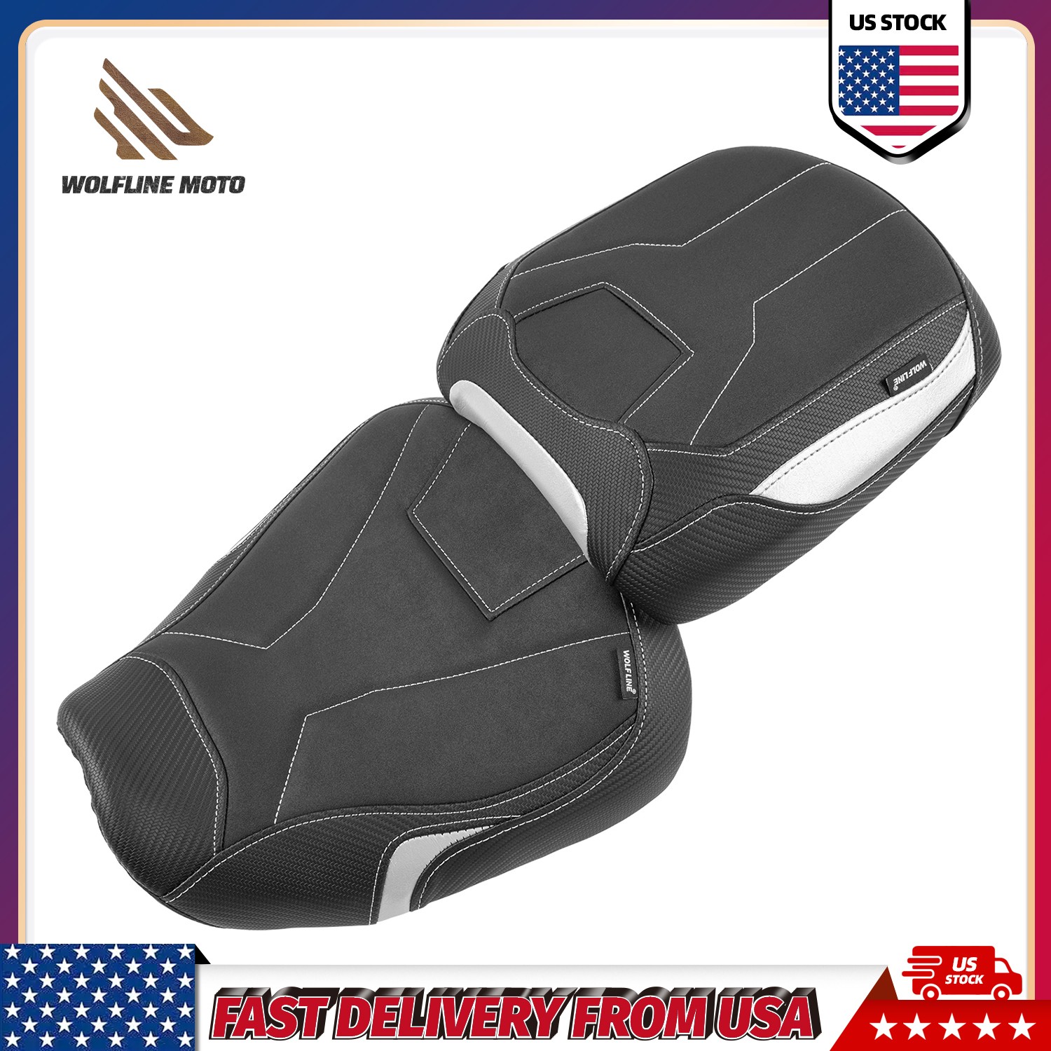 WOLFLINE Rider & Passenger Seat for Yamaha Tracer 9 GT & GT+ 2021-2024 Non-slip