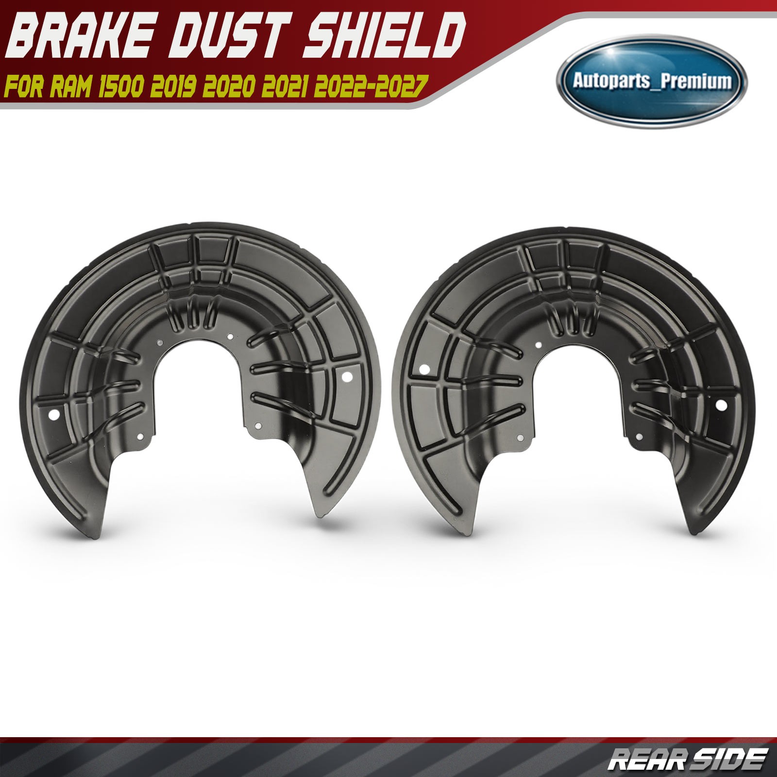 Pair Rear Left & Right Side Brake Dust Shield for Ram 1500 2019-2027 68330564AA