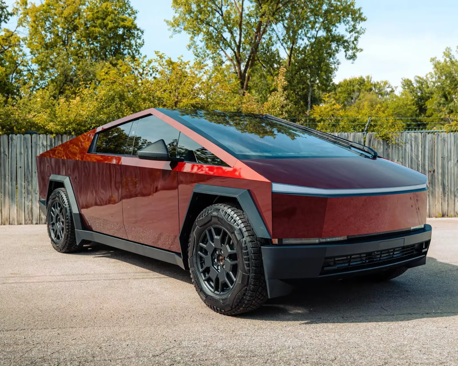 Tesla Cybertruck PreCut Paint Protection Film Wrap Color Change Gloss Cherry Red