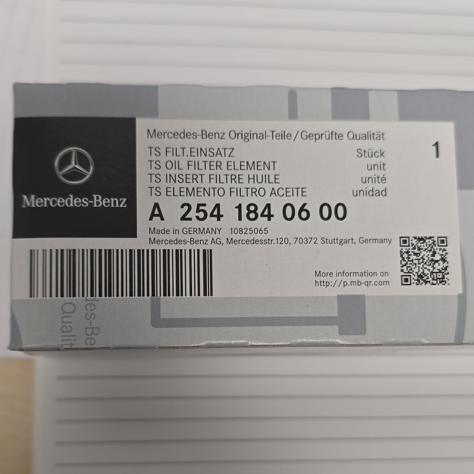 Mercedes-Benz OEM Oil Filter A2541840600 Mercedes-Benz OEM Oil Filter A2541840600