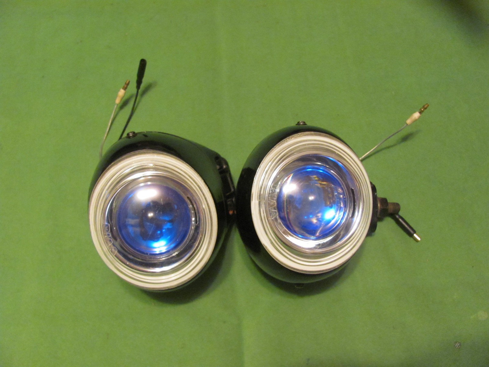 Pair of Vintage PIAA 959 Ion Blue Projector Fog Lights. 1990s.