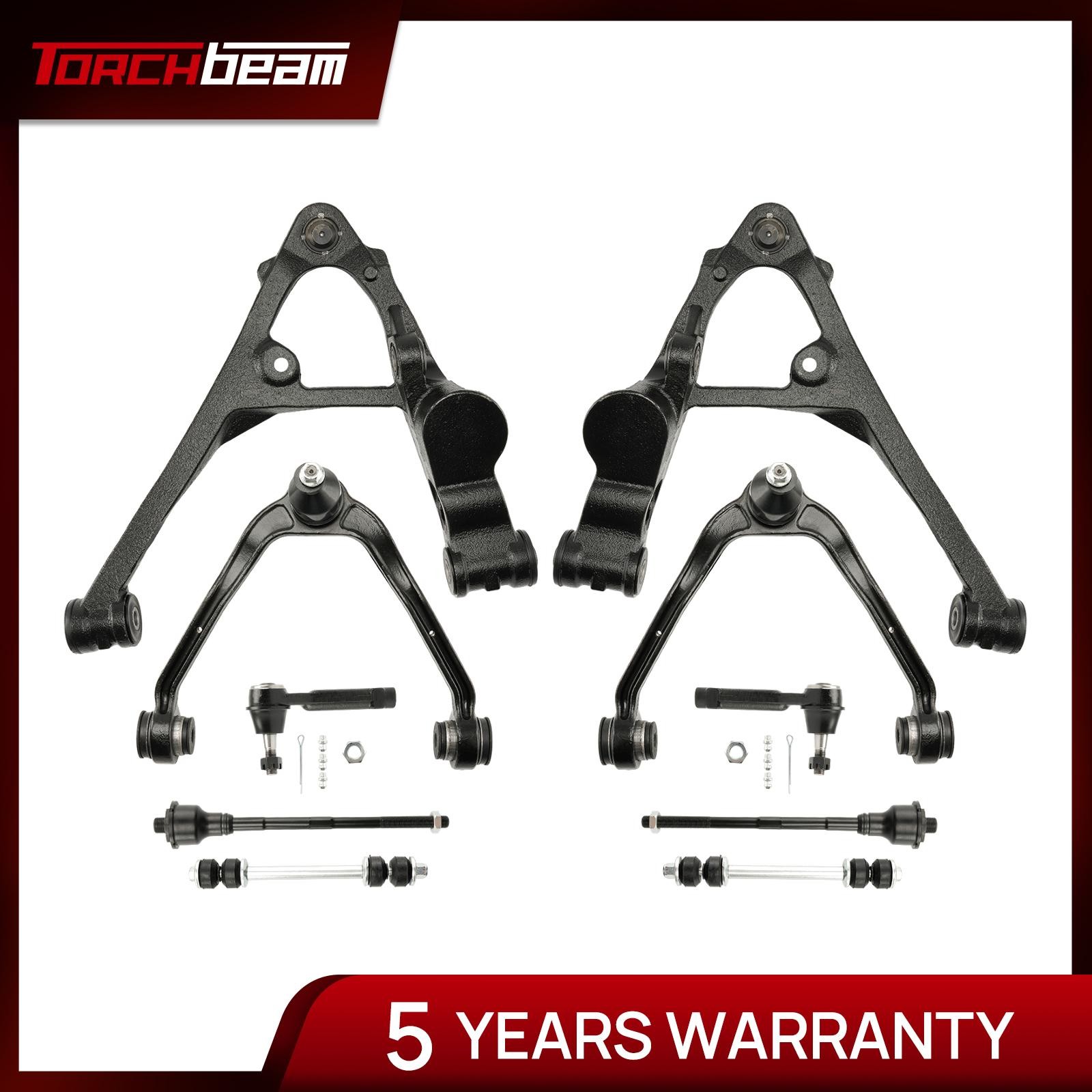 10pc Front Upper Lower Control Arms Tie Rods for Silverado Chevy GMC Sierra 1500