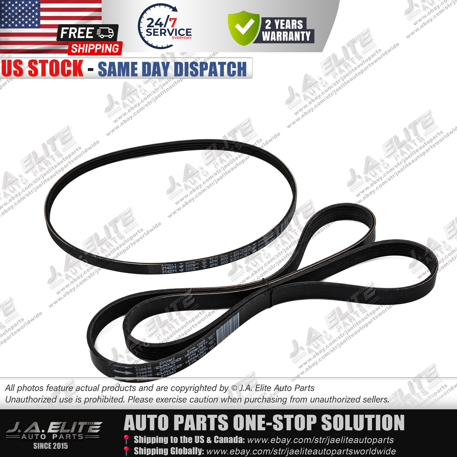 2pcs Genuine Water Pump & Compressor Belts  fit Maserati Quattroporte GT GC