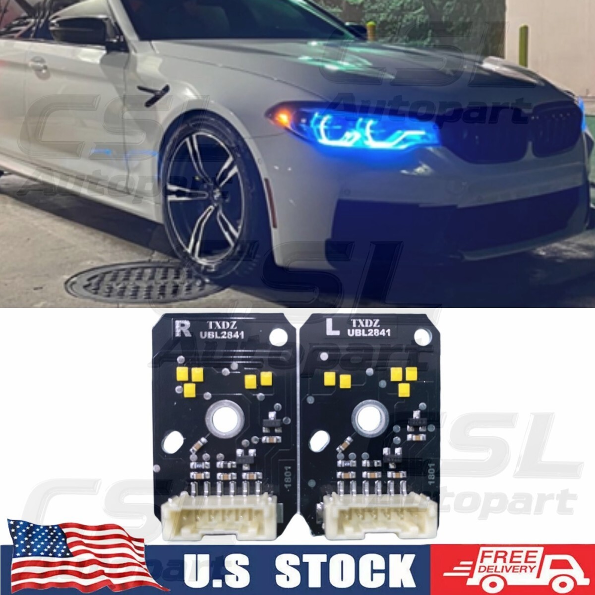 Ice Blue ANGEL EYE DRL LED BOARDS FOR BMW F90 M5 G30 G31 5 SERIES 2017 2018-2020