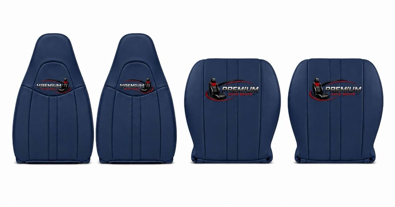 19996- 2002 For Chevy Express 1500 Van Top & Bottom Seat Cover Leather Blue Navy 19996- 2002 For Chevy Express 1500 Van Top & Bottom Seat Cover Leather Blue Navy