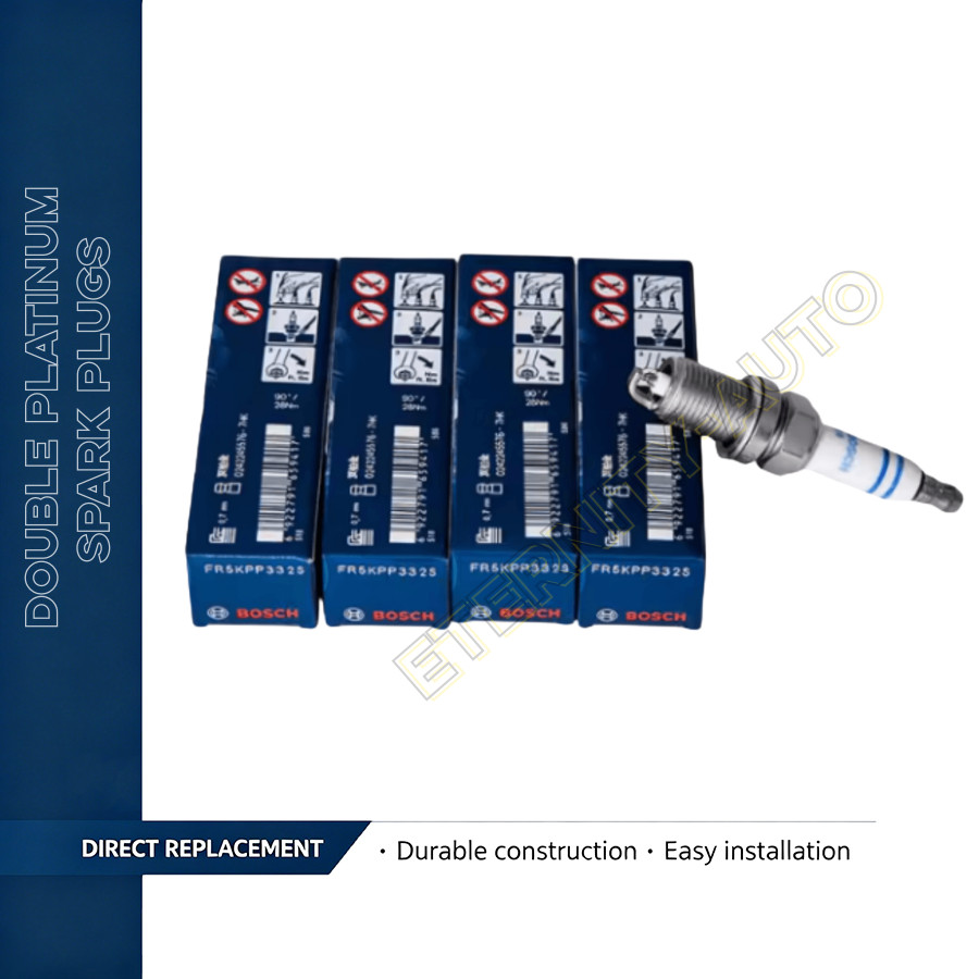 4PCS BOSCH DOUBLE PLATINUM SPARK PLUGS SET FIT FOR VW AUDI 06H905601A FR5KPP332S