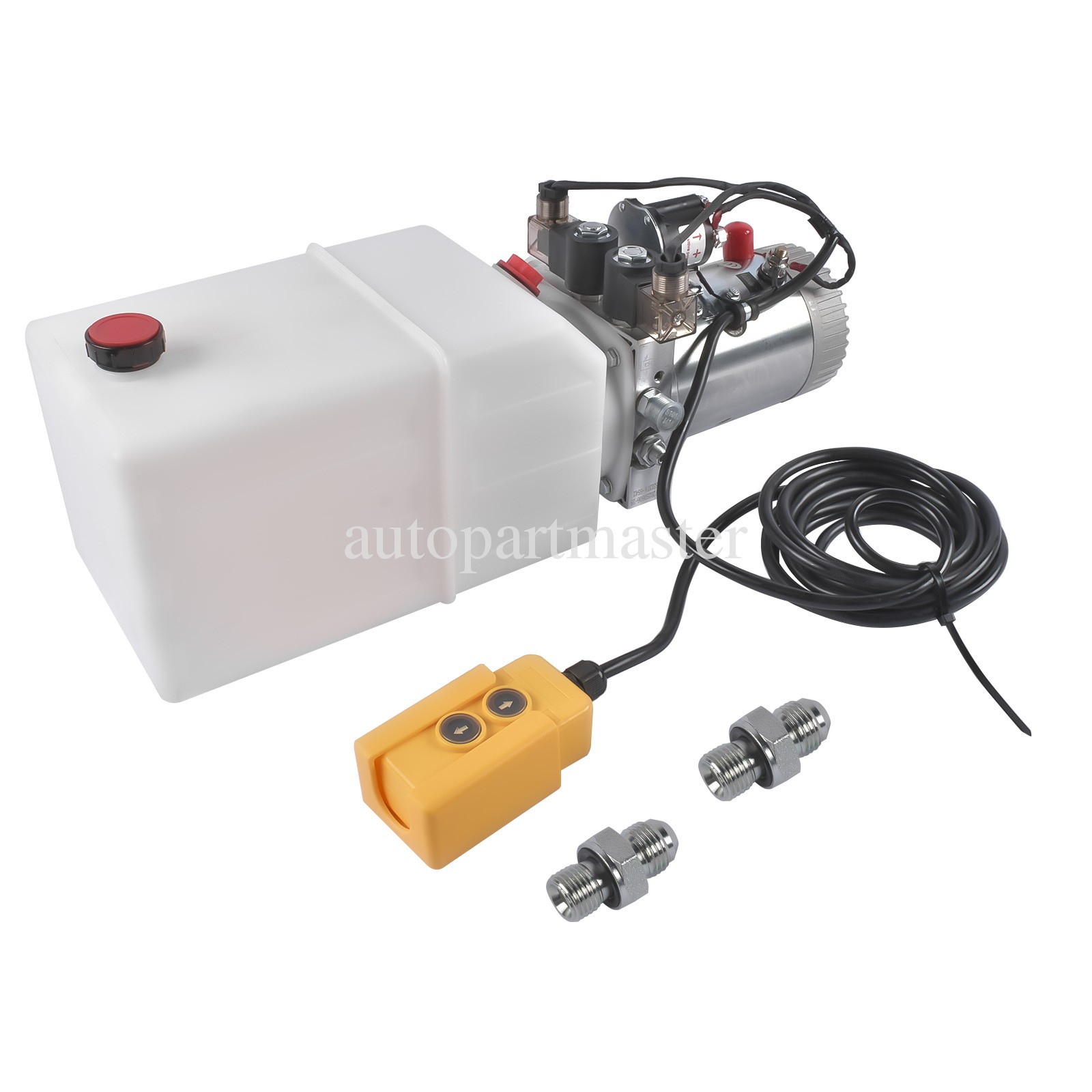 6 Quart Double Acting Hydraulic Pump 12V Replacement for Dump Trailers SAE#6
