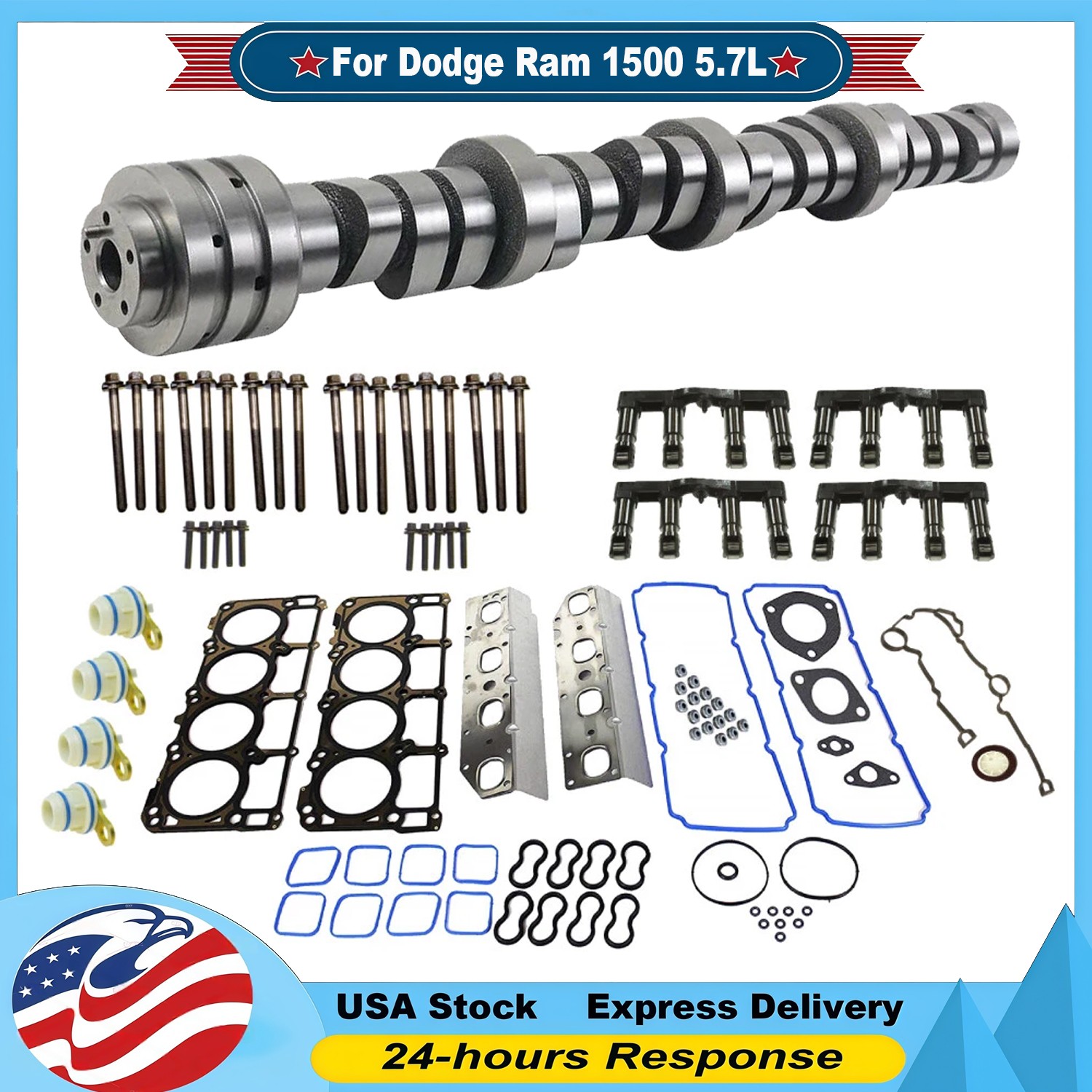 MDS Deleted Camshaft Lifters Kit Fit 2009-2019 Dodge Ram 1500 5.7L Hemi V8 VVT