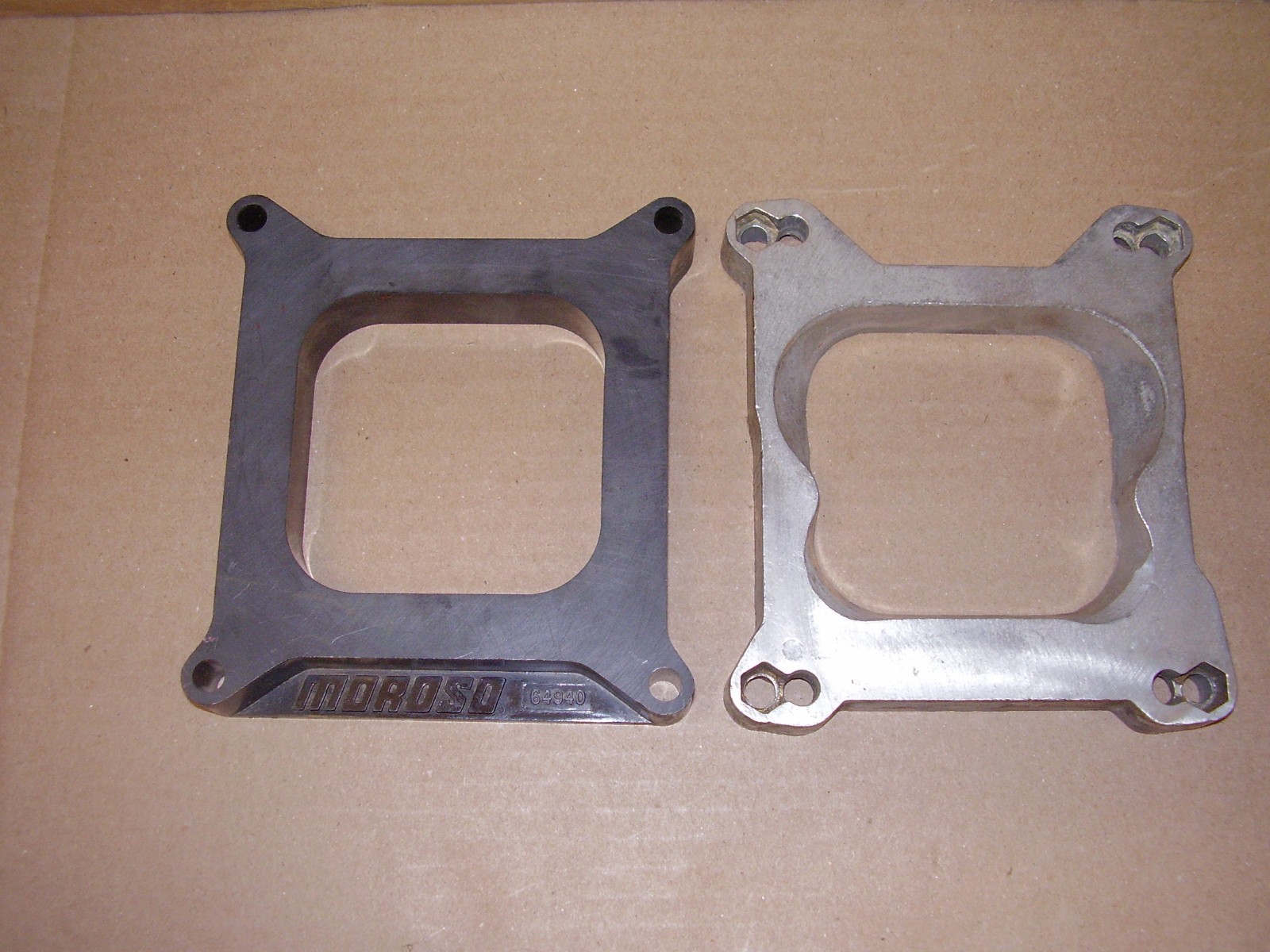 Moroso 64940 Carburetor Spacer & No Name Spread to Squarebore Adapter READ DESC