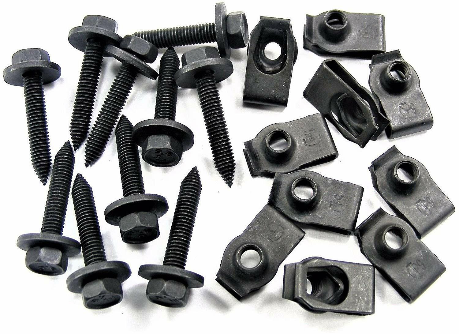 Body Bolts U-Nut Clips M6-1.0mm x 35mm Long 10mm Hex 10 Each (1895/1928) #1874BB