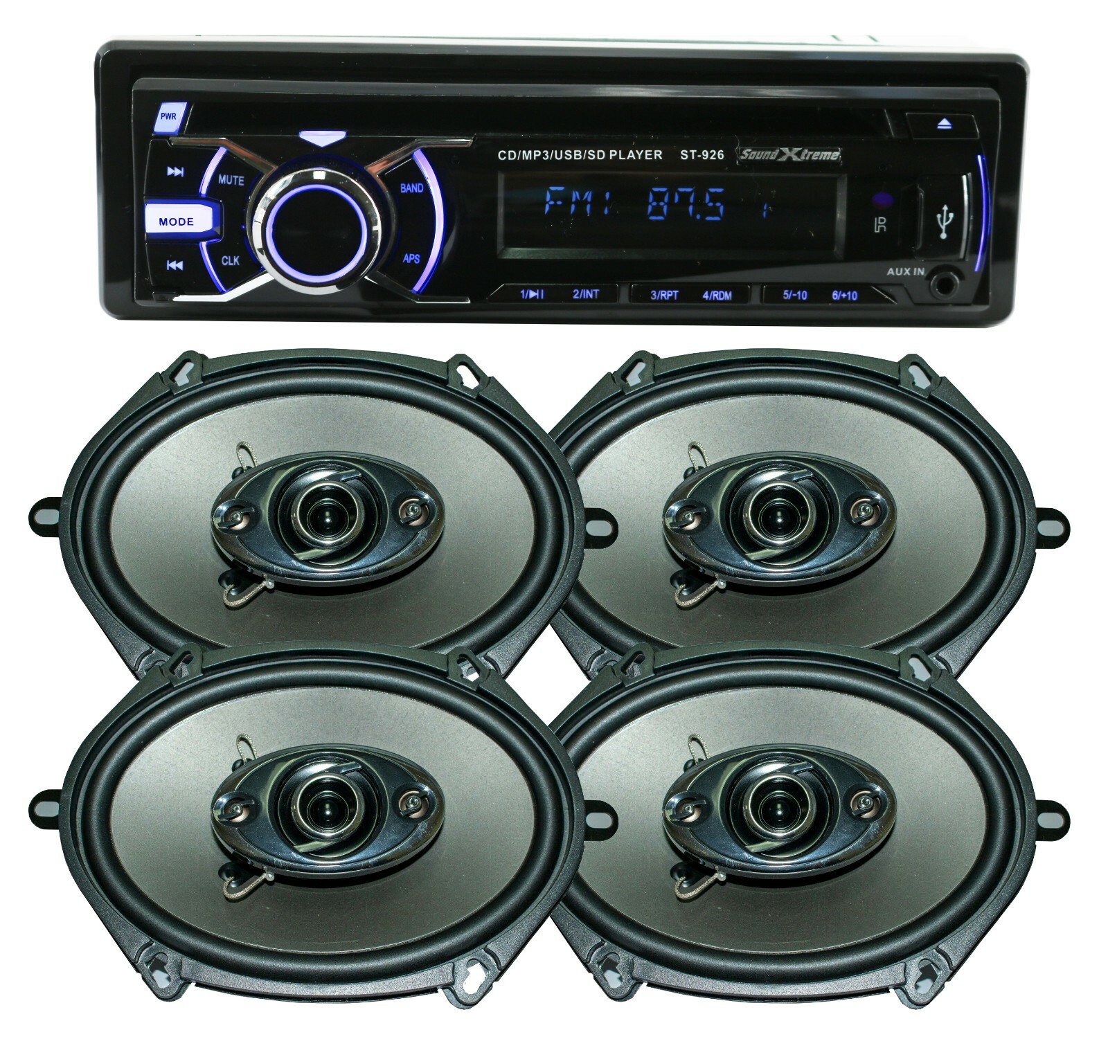 NEW SoundXtreme ST-926 Receiver + 4x Audiotek K7 K68.4S 760 Watts Speakers 