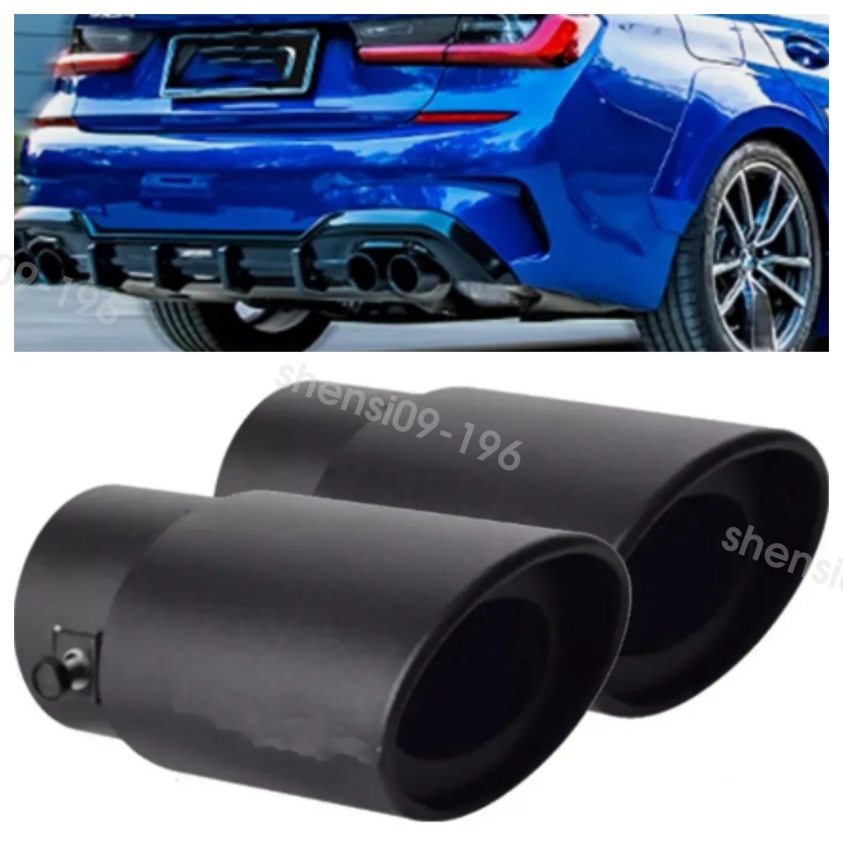 2X Car Exhaust Pipe Tip Rear Tail Throat Muffler Tailpipe For BMW G20 325i 325LI