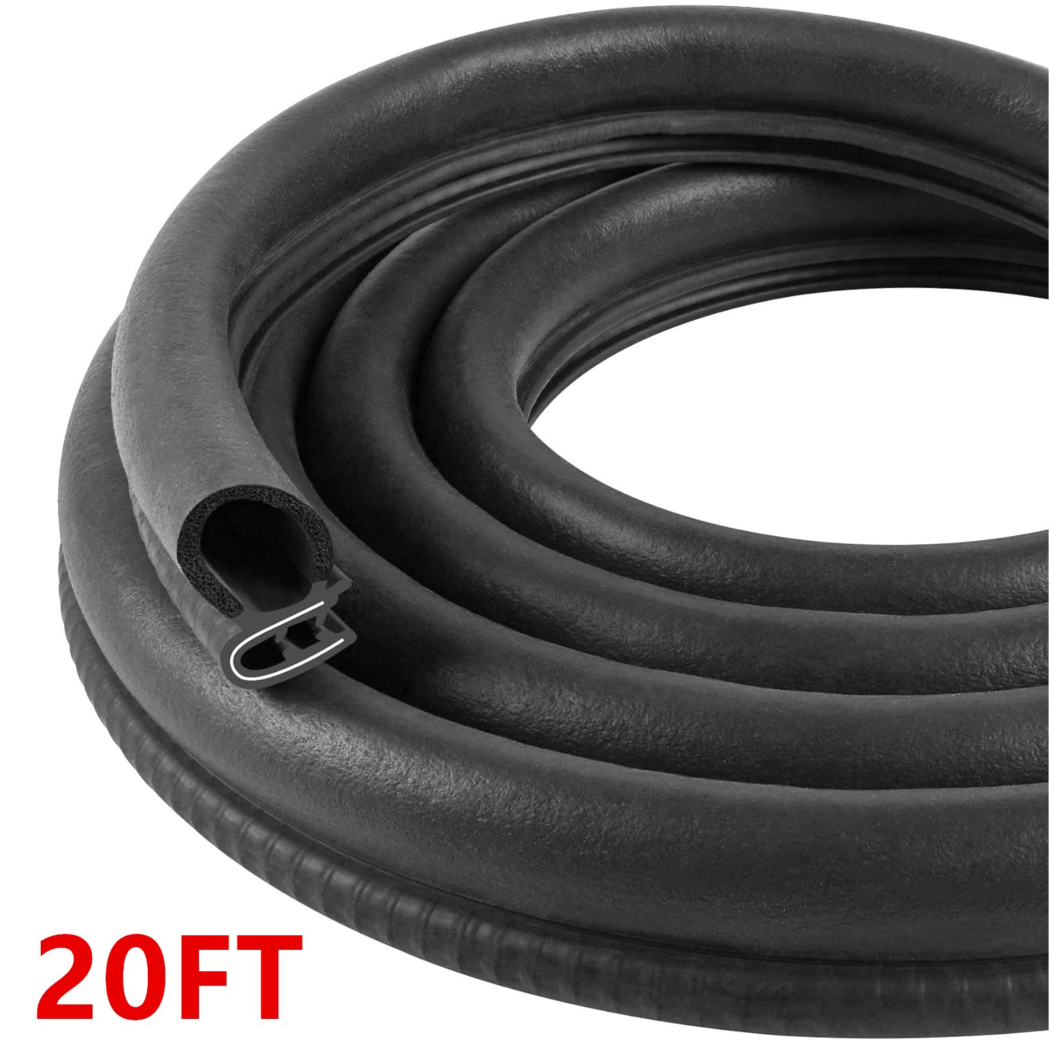 20Ft Rubber For Honda Car Door Seal Strip Gasket w/ Side Bulb Edge Protect Trim 20Ft Rubber For Honda Car Door Seal Strip Gasket w/ Side Bulb Edge Protect Trim