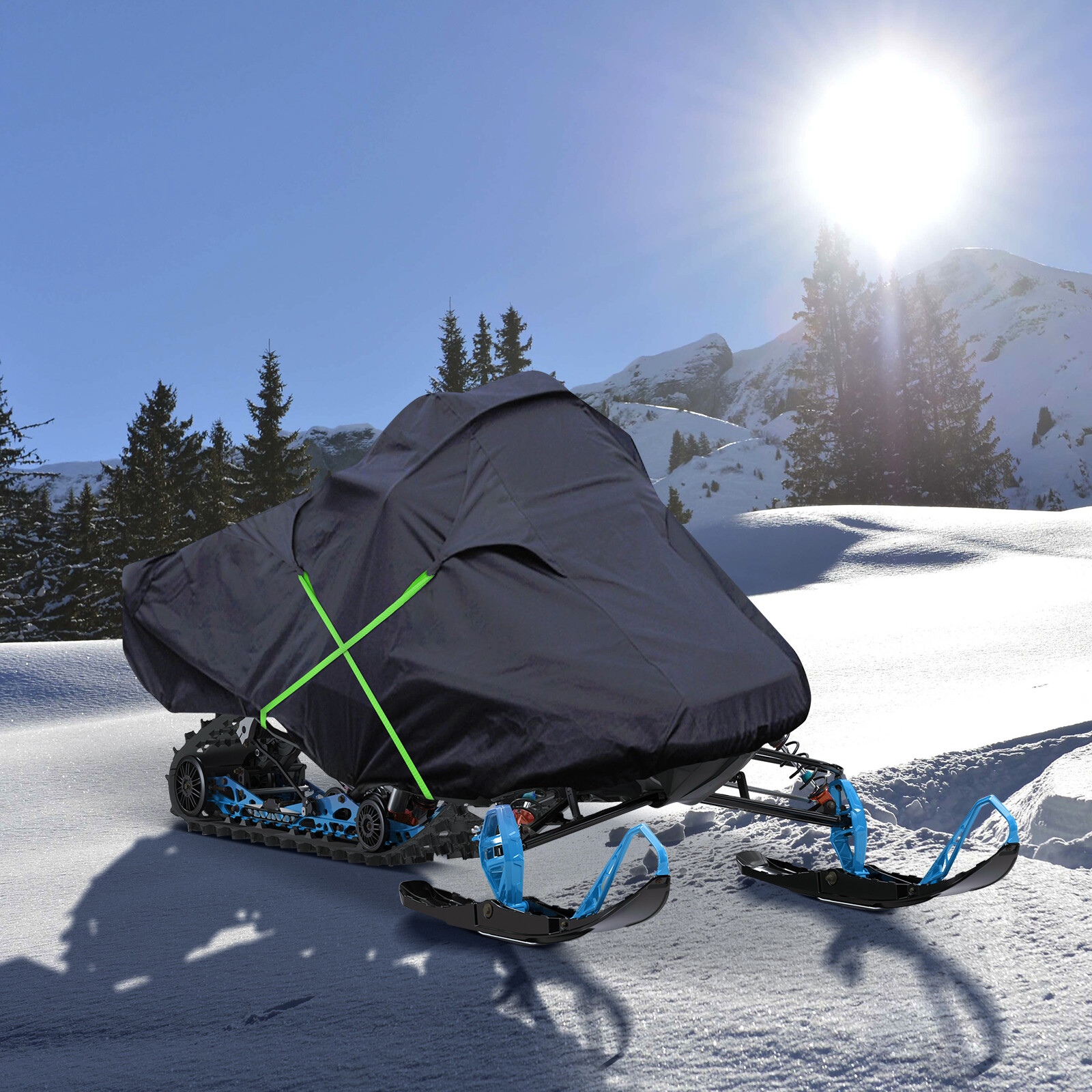 NEVERLAND Snowmobile Cover Waterproof for Polaris Ski Doo Yamaha Fit Up to 140\'\'