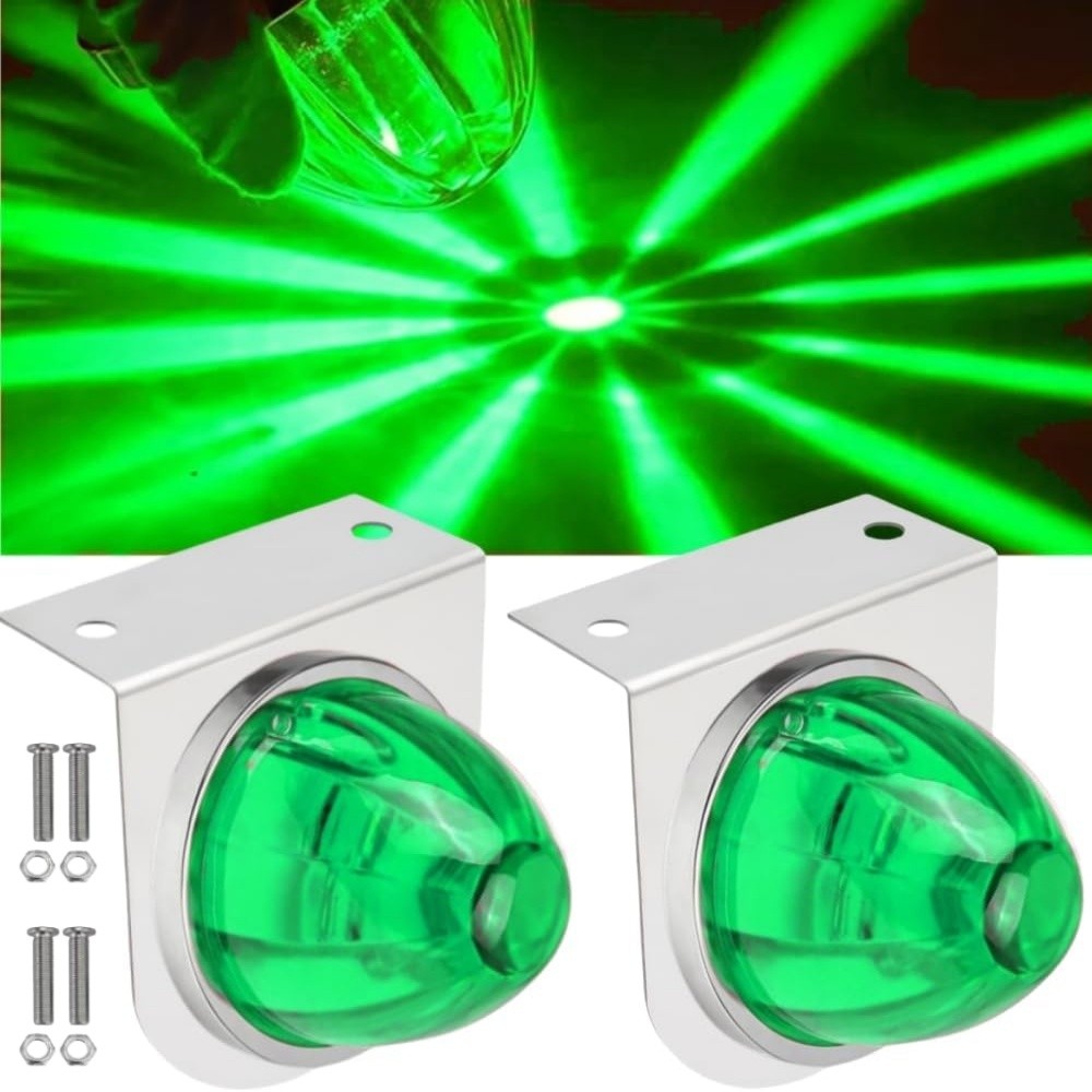 2x Big LED Watermelon Marker Lights with Brackets Indicator Lamp for Semi Truck