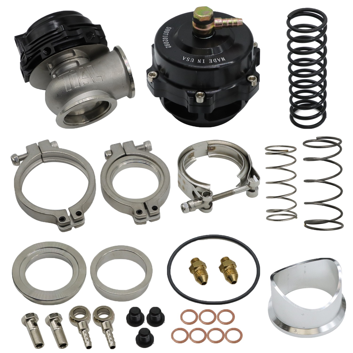 50mm BOV Blow Off Valve&44mm V-Band External Turbo Wastegate&Spring Kit For TIAL