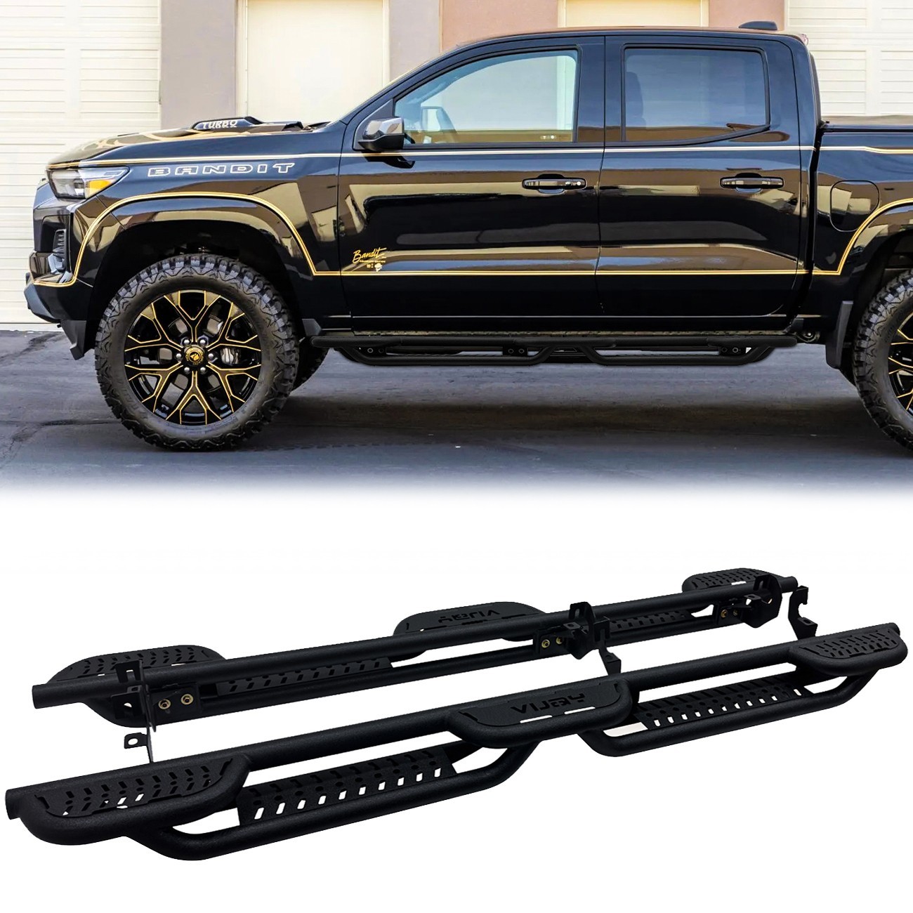 Vijay For 2015-2026 Chevy Colorado Crew Cab Running Boards & Step Bars Nerf Bar