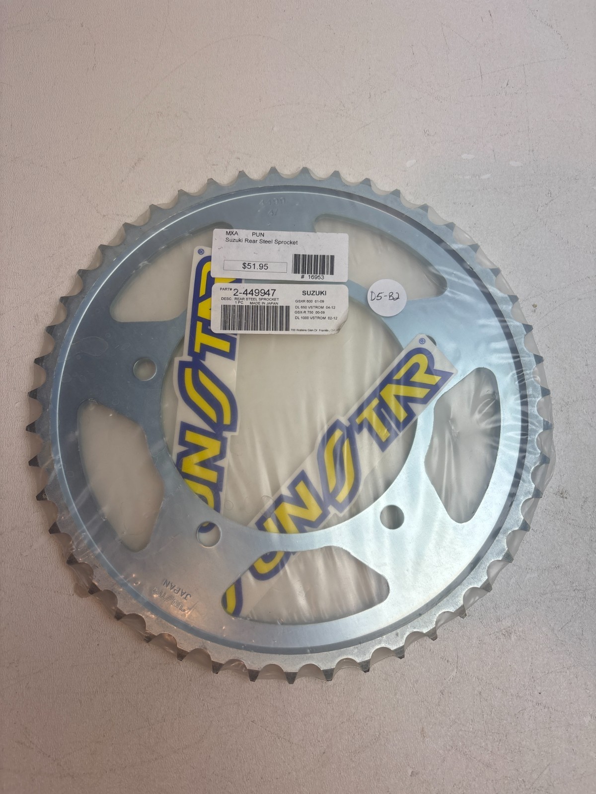 New Sunstar Rear Steel Sprocket OEM Suzuki GSXR 600 750 DL650 DL1000 2-449947