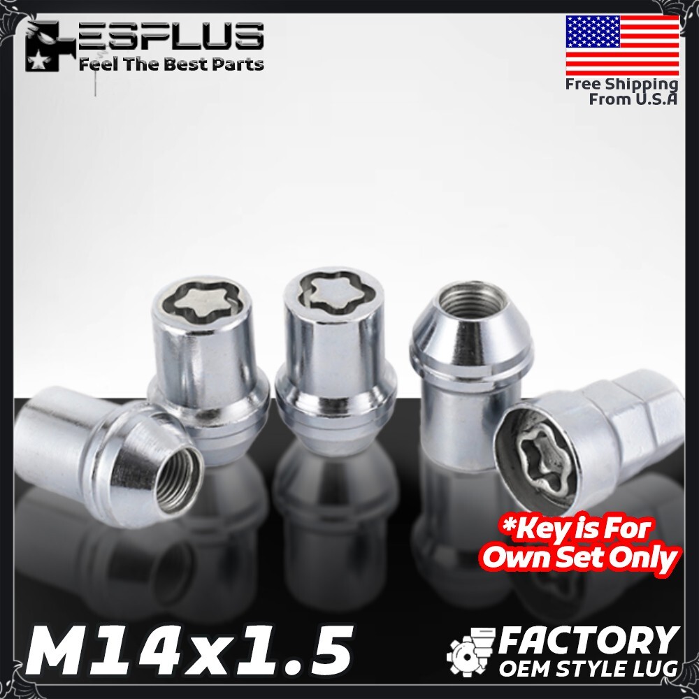 4 Pc Cadillac OEM Wheel Lock Chrome M14x1.5 Fit Escalande/Lyriq/SRX/XT5/XT6