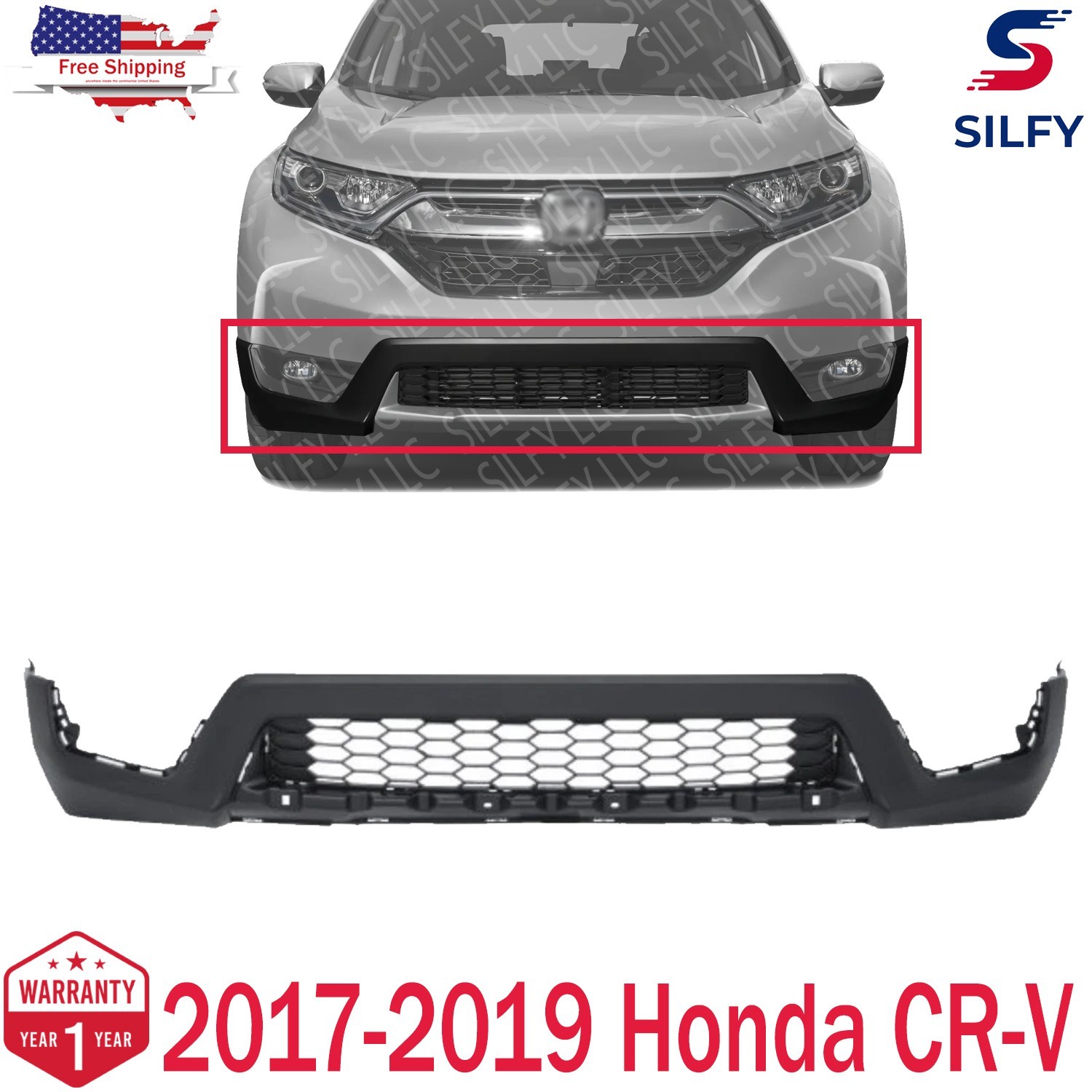 NEW Front Lower Bumper Cover Textured For 2017-2019 Honda CR-V HO1015117